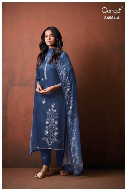 Ganga feska 4584 textiles wholesale dress material and kurtis